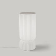 Modern Ribbed Pillar Table Lamp – Dimmable LED, Made in Los Angeles