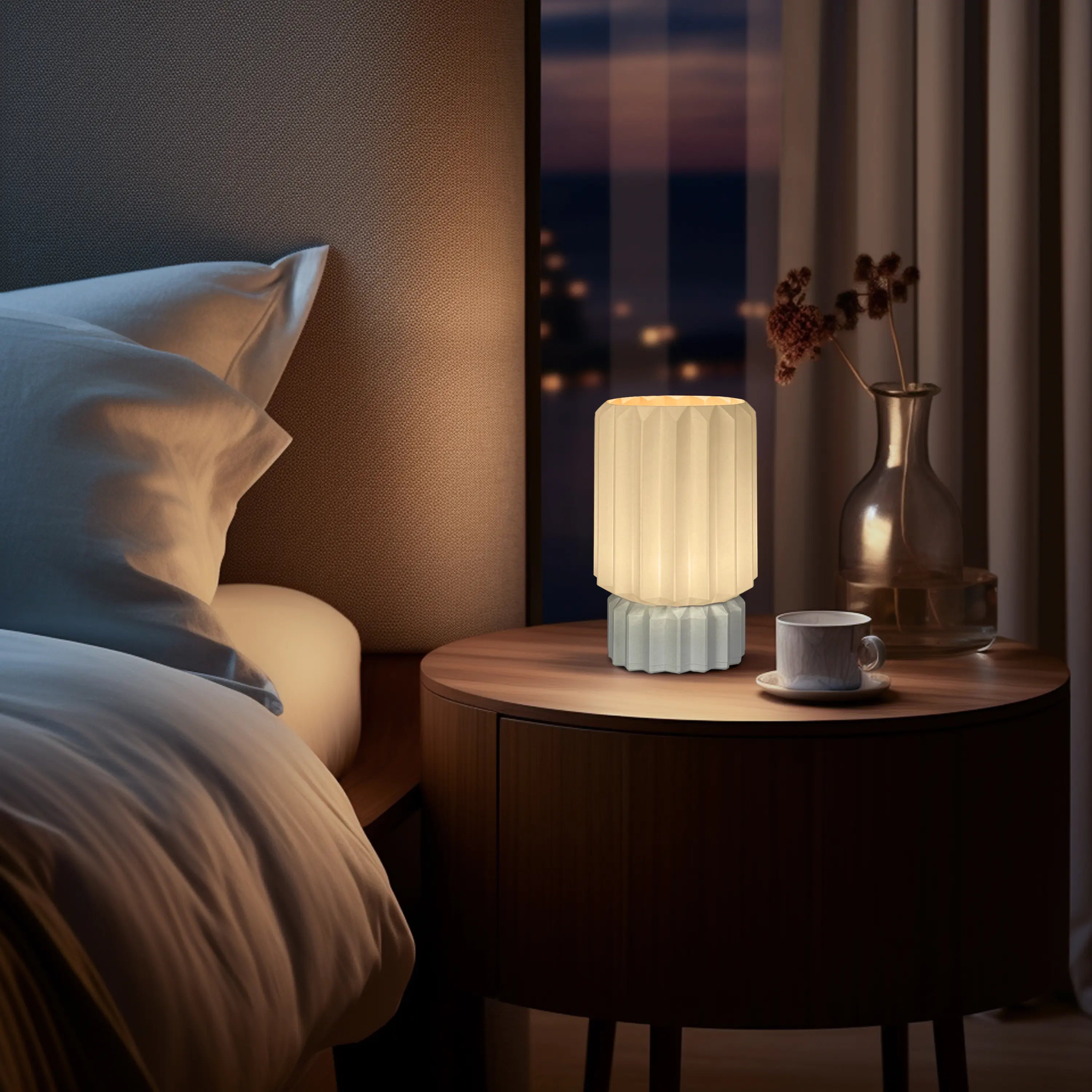 Roxbury Column Table Lamp – Modern 3D Printed Minimalist Lighting