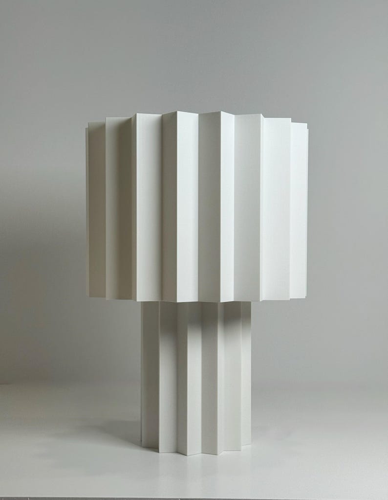 Treetop Modern Table Lamp – Pleated 3D Print Design with Dimmable LED