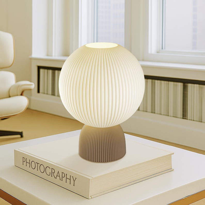 Modern Sphere Table Lamp – Dimmable LED Light, Made in Los Angeles